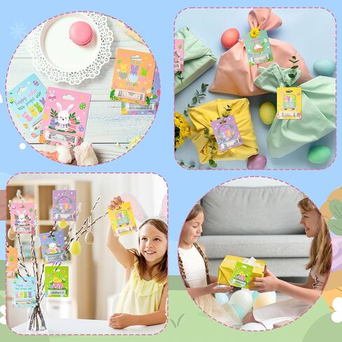 حاملي أموال عيد الفصح للحصول على هدية نقدية - 8 مجموعات بيض الأرنب Happy Easter Cards الحلي Party Party Favor in Kuwait