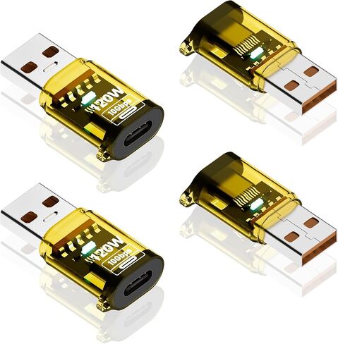 Poyiccot USB C أنثى إلى محول USB ذكر 120W ، 2 حزمة 10 جيجابت في الثانية USB 3.2 النوع C لتكوين محول الشاحن OTG متوافق مع iPhone 11 12 13 14 15 Pro Max ، Galaxy Note 10 S20 Plus 20 ، Earphone ، أصفر ، أصفر in Kuwait