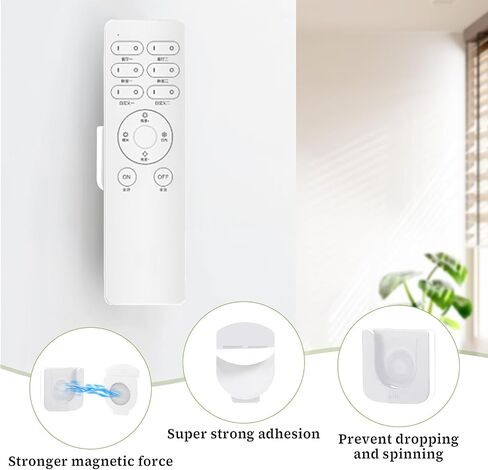 Magnetic Remote Control Holder Wall Mount, 3Pcs Self Adhesive Remote Control Caddy, Upgrade TV Remote Organizer for TV, Air, Fan Conditioner Remote Controls No Drilling in Saudi Arabia