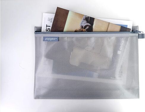 popgear Expandable Mesh Zipper Pouch, Water Repellent Zipper Bag, Cosmetics Pouch, Compact Travel Packing Pouches, Organize for Toiletry, Cosmetics, Stationery, 3 Colors, 3 Packs in Saudi Arabia