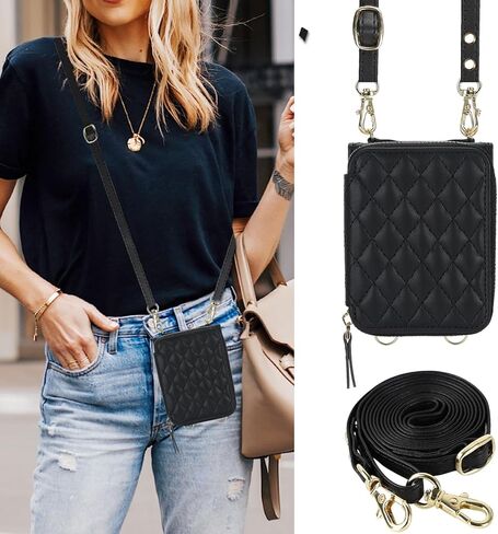 ل Motorola Razr 2024 حقيبة محفظة مع حزام كروسودي ، [حظر RFID] فتحة بطاقة السعة كبيرة الفتيات الفتيات السوستة الجلود السحاب in Kuwait