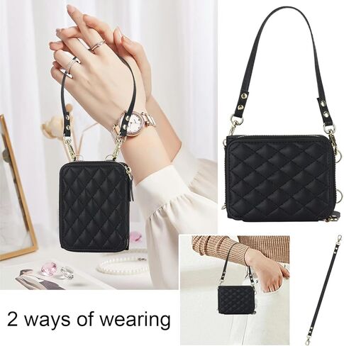 ل Motorola Razr 2024 حقيبة محفظة مع حزام كروسودي ، [حظر RFID] فتحة بطاقة السعة كبيرة الفتيات الفتيات السوستة الجلود السحاب in Kuwait