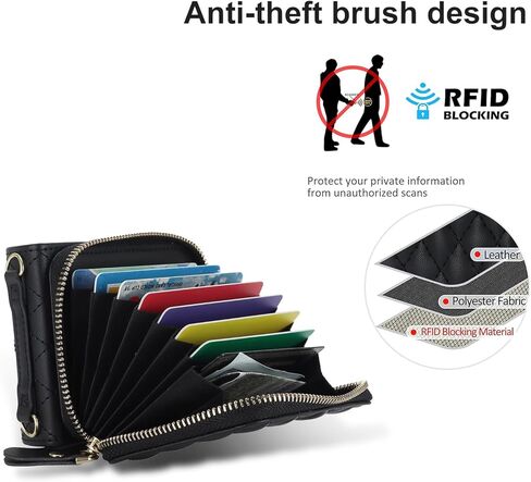 ل Motorola Razr 2024 حقيبة محفظة مع حزام كروسودي ، [حظر RFID] فتحة بطاقة السعة كبيرة الفتيات الفتيات السوستة الجلود السحاب in Kuwait