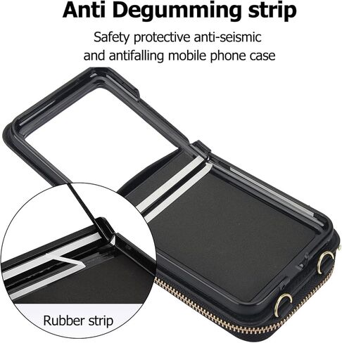 ل Motorola Razr 2024 حقيبة محفظة مع حزام كروسودي ، [حظر RFID] فتحة بطاقة السعة كبيرة الفتيات الفتيات السوستة الجلود السحاب in Kuwait