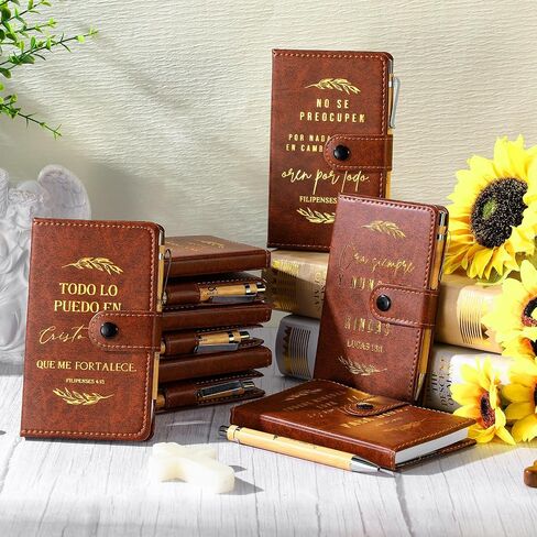 Spakon 40 Pcs Christian Gifts Bulk Include Leather Bible Study Notebook Verse Ballpoint Pen Prayer Journal Religious God Notepad for Men Women Church Sunday School Gifts (English Tree of Life) in Saudi Arabia
