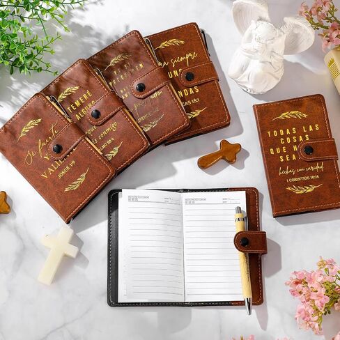 Spakon 40 Pcs Christian Gifts Bulk Include Leather Bible Study Notebook Verse Ballpoint Pen Prayer Journal Religious God Notepad for Men Women Church Sunday School Gifts (English Tree of Life) in Saudi Arabia