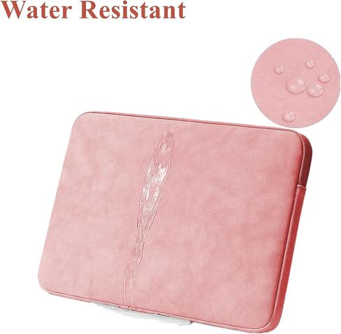 Megoo 14" Laptop Sleeve Soft Case for Samsung Galaxy Tab S9/S8, Surface Laptop 7/6/5/4/Studio, Surface Book, Shockproof Water-Resistant PU Leather Pouch Bag for 13.5"-14.6" Notebook Computers(Pink) in Saudi Arabia