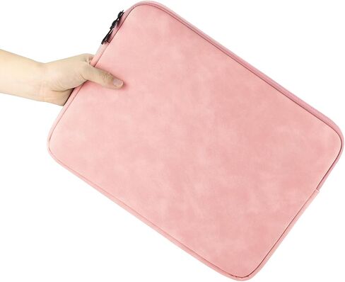 Megoo 14" Laptop Sleeve Soft Case for Samsung Galaxy Tab S9/S8, Surface Laptop 7/6/5/4/Studio, Surface Book, Shockproof Water-Resistant PU Leather Pouch Bag for 13.5"-14.6" Notebook Computers(Pink) in Saudi Arabia