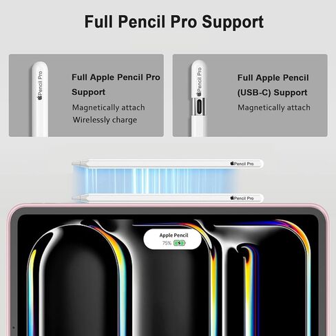 for iPad Pro 11 Inch Case M4 2024 (5th Generation) with Pencil Holder, [Support Pencil Pro and Pencil (USB-C)], Trifold Stand Smart Case with Soft TPU Back, Auto Wake/Sleep (Pink) in Kuwait