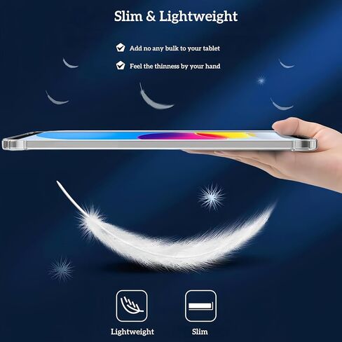 Case for iPad (A16) 11th Generation 11 Inch (2025), iPad 10th Generation 10.9 Inch (2022), Lightweight and Thin, Soft TPU with Air Bumper Guard, Anti-Scratch, Shockproof Impact Resistant, Clear in Saudi Arabia