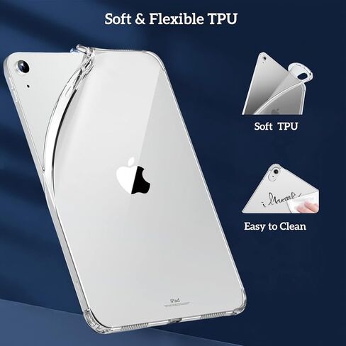 Case for iPad (A16) 11th Generation 11 Inch (2025), iPad 10th Generation 10.9 Inch (2022), Lightweight and Thin, Soft TPU with Air Bumper Guard, Anti-Scratch, Shockproof Impact Resistant, Clear in Saudi Arabia