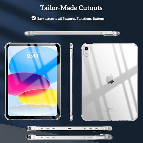 Case for iPad (A16) 11th Generation 11 Inch (2025), iPad 10th Generation 10.9 Inch (2022), Lightweight and Thin, Soft TPU with Air Bumper Guard, Anti-Scratch, Shockproof Impact Resistant, Clear in Saudi Arabia