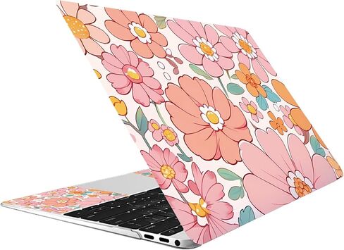 CREATCABIN Blue Flowers Laptop Skin Sticker Decal Netbook Skin Sticker Notebook Art Decal 12" 13" 13.3" 14" 15" 15.4" 15.6 Inch Laptop Protector Cover Waterproof Scratchproof Removable Easy to Apply in Saudi Arabia