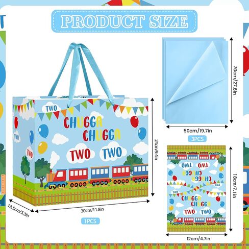 Construction 2nd Birthday Gift Bag for Boys Large Dump Truck Two Birthday Party Favor Bags with Tissue Paper and Card Construction Two Year Old Wrapping Paper Goodie Candy Treat Gift Bag for Boys Kids in Saudi Arabia