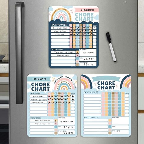 3 Greenery Dry Erase Chore Chart for Kids Multiple Kids - Kids Chore Chart Kids Chart, Chores Chart for Kids Multiple Kids, Magnetic Chore Chart for Kids, Chore Chart Adults, Chores Chart for Teens in Saudi Arabia