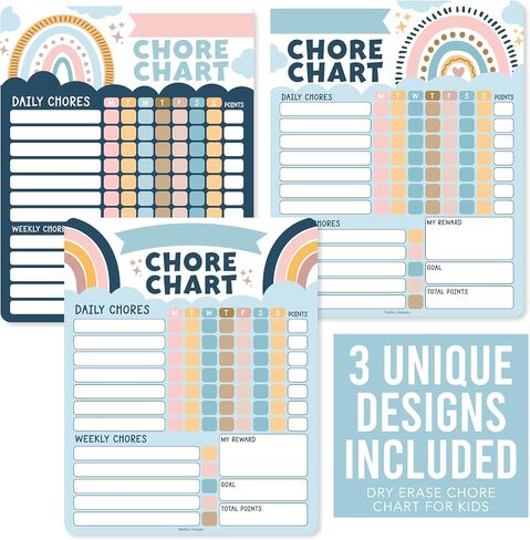 3 Greenery Dry Erase Chore Chart for Kids Multiple Kids - Kids Chore Chart Kids Chart, Chores Chart for Kids Multiple Kids, Magnetic Chore Chart for Kids, Chore Chart Adults, Chores Chart for Teens in Saudi Arabia
