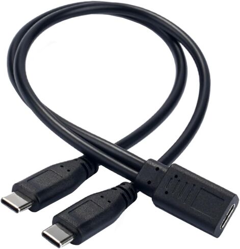 Qaoquda USB C فاصل شحن الكابل ، 1 قدم USB النوع C أنثى إلى 2 USB ثنائي النوع C الذكور y splitter امتداد الشحن (فقط للشحن) in Kuwait