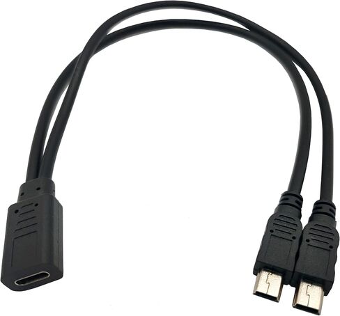 Qaoquda USB C فاصل شحن الكابل ، 1 قدم USB النوع C أنثى إلى 2 USB ثنائي النوع C الذكور y splitter امتداد الشحن (فقط للشحن) in Kuwait