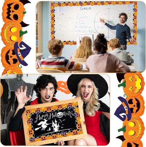 Monster Bulletin Board Borders, 65.6Ft Cute Monster Scalloped Border Classroom Decorations Funny Monster Border Trim for School Classroom Chalkboard Wall Whiteboard Halloween Holiday Party Decor in Saudi Arabia