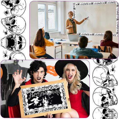 Monster Bulletin Board Borders, 65.6Ft Cute Monster Scalloped Border Classroom Decorations Funny Monster Border Trim for School Classroom Chalkboard Wall Whiteboard Halloween Holiday Party Decor in Kuwait