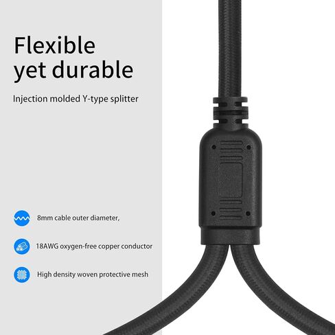 2Pack Speakon Splitter Cable,2FT,1 Male to 2 Female XLR Y Splitter for Audio Signal Transmission,Speakon Cable for Multiple Speaker Cabinets in Saudi Arabia