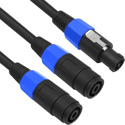 2Pack Speakon Splitter Cable,2FT,1 Male to 2 Female XLR Y Splitter for Audio Signal Transmission,Speakon Cable for Multiple Speaker Cabinets in Saudi Arabia