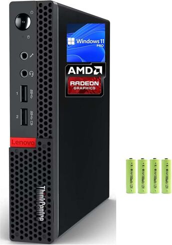 Lenovo ThinkCentre M625q Mini Form Business Desktop Computer PC, AMD Dual-Core A4-9120C, 16GB RAM 1TB PCIE SSD, AMD Radeon R4, RJ-45, Display Ports, USB Ports, Windows 11 Pro, Black, w/Battery in Saudi Arabia