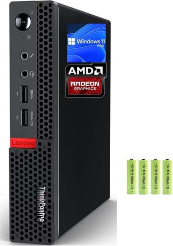 Lenovo ThinkCentre M625q Mini Form Business Desktop Computer PC, AMD Dual-Core A4-9120C, 16GB RAM 1TB PCIE SSD, AMD Radeon R4, RJ-45, Display Ports, USB Ports, Windows 11 Pro, Black, w/Battery in Saudi Arabia