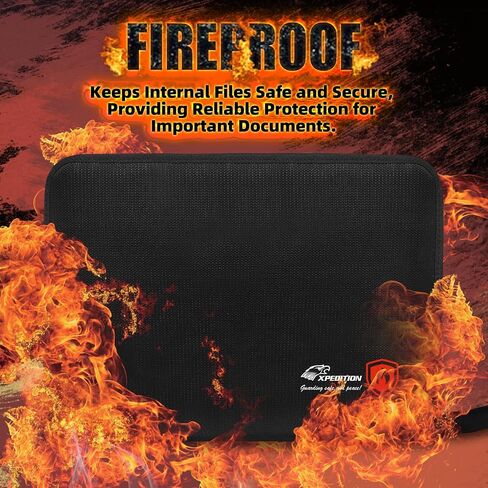 Fireproof Document Box with Lock,File Safe Bag for Home,Multi-Layer Important Document Organizer,Office Paper Storage File Folder Box for Laptop Certificates Passport,Portable Waterproof in Saudi Arabia