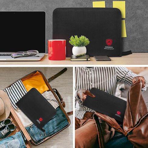 Fireproof Document Box with Lock,File Safe Bag for Home,Multi-Layer Important Document Organizer,Office Paper Storage File Folder Box for Laptop Certificates Passport,Portable Waterproof in Saudi Arabia