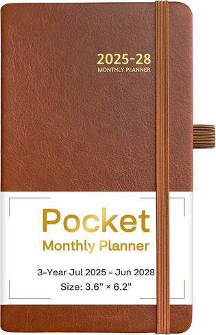 2025-2028 Pocket Monthly Planner ، 3 سنوات تقويم 2025-2028 ، 6.2 '× 3.6' '، التقويم الصغير 2025 ، 36 شهرًا من يوليو 2025-يونيو 2028 ، غلاف فني ، خلفي ، ورق سميك ، خفيف الوزن للحمل in Kuwait