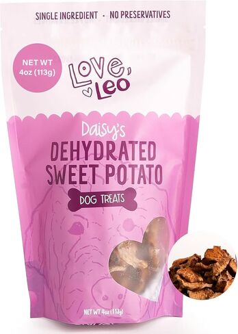 Love Leo Dehydrated Sweet Potato Dog Treats (4 oz) - 100% Natural, Grain-Free Dried Sweet Potato for Dogs - Single Ingredient Sweet Potato Treats for Dogs in Saudi Arabia