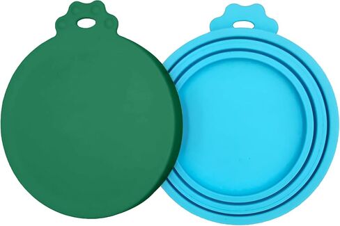 2 Pack Pet Food Cans Lids, Silicone Food Can Covers for Dog and Cat, BPA Free/Food Safe/Universal, One Fit Most Standard Size Food Can Top Blue/Purple, CWGTG01 in Saudi Arabia