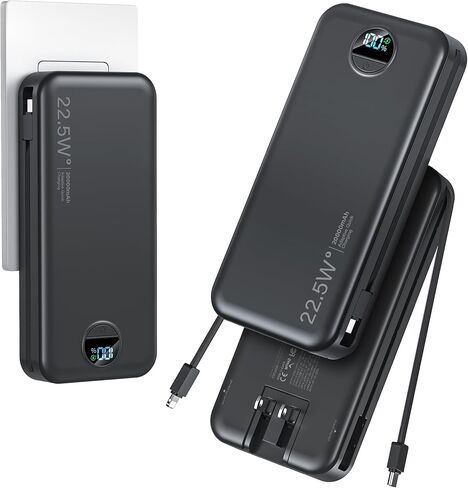 20000mAh Ultra Portable Charger Power Bank with inBuilt Cables&AC Wall Plug in Saudi Arabia