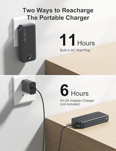 20000mAh Ultra Portable Charger Power Bank with inBuilt Cables&AC Wall Plug in Saudi Arabia