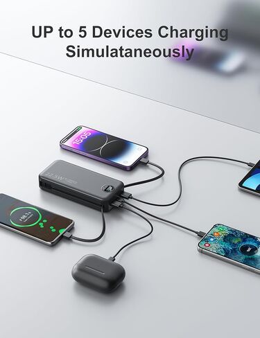 20000mAh Ultra Portable Charger Power Bank with inBuilt Cables&AC Wall Plug in Saudi Arabia