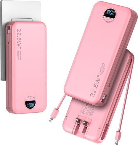 20000mAh Ultra Portable Charger Power Bank with inBuilt Cables&AC Wall Plug in Kuwait