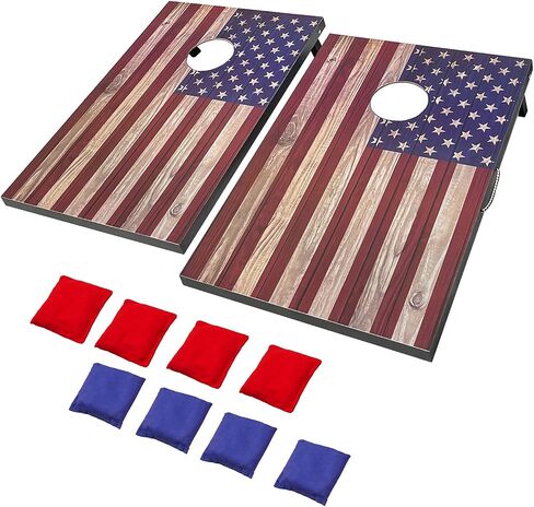 Cornhole Board Set Outdoor Game-Includes 2 MDF Wood Boards 4x2 Feet, Set of 8 Corn Hole Bean Bag Corn Hole Set in Saudi Arabia