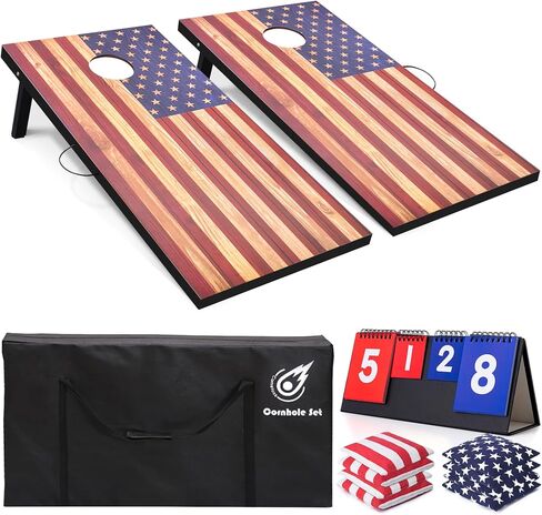 Cornhole Board Set Outdoor Game-Includes 2 MDF Wood Boards 4x2 Feet, Set of 8 Corn Hole Bean Bag Corn Hole Set in Saudi Arabia