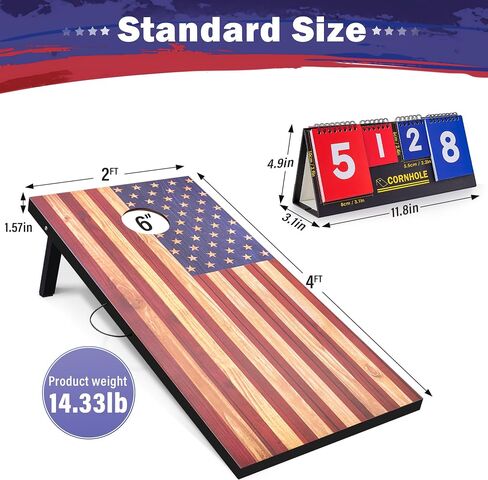 Cornhole Board Set Outdoor Game-Includes 2 MDF Wood Boards 4x2 Feet, Set of 8 Corn Hole Bean Bag Corn Hole Set in Saudi Arabia