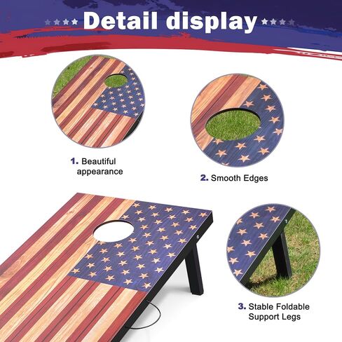 Cornhole Board Set Outdoor Game-Includes 2 MDF Wood Boards 4x2 Feet, Set of 8 Corn Hole Bean Bag Corn Hole Set in Saudi Arabia