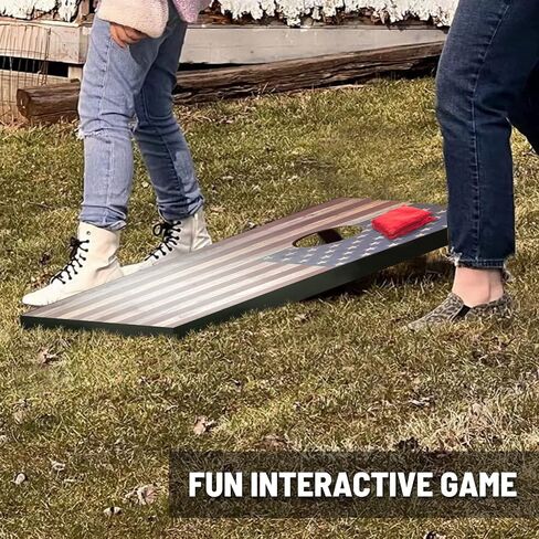 Cornhole Board Set Outdoor Game-Includes 2 MDF Wood Boards 4x2 Feet, Set of 8 Corn Hole Bean Bag Corn Hole Set in Saudi Arabia