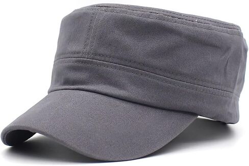 Cadet Army Cap Military Style Adjustable Flat Top Cap Unisex Basic Baseball Hat for Men Women in Kuwait