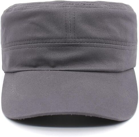 Cadet Army Cap Military Style Adjustable Flat Top Cap Unisex Basic Baseball Hat for Men Women in Kuwait