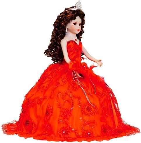 18" Porcelain Quinceanera Umbrella Doll (Quince Anos)~ KK18725-3 ~ (Pink) in Saudi Arabia
