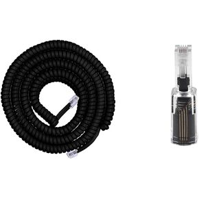 Power Gear Coiled Telephone Cord and Telephone Cord Detangler Bundle