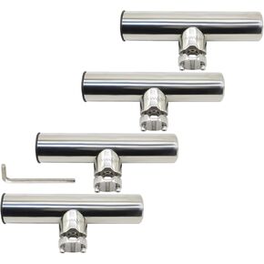 4pcs 7/8 "إلى 1" حامل قضيب صيد القضبان مع حامل قضيب القضبان المشبك المشبك مقاوم للصدأ