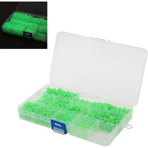 Origlam 900pcs حبات الصيد المضيئة ، حبات البيض البلاستيكية البلاستيكية ، توهج في إكسسوارات الصيد الداكنة ، أدوات حبة الصيد العائمة ، الأخضر