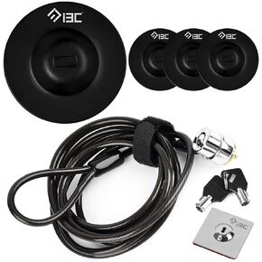 I3C Laptop Cable Lock Hardware Security Cable Lock Anti Theft with 2 Keys and Anchor Plate Adhesive Security Plates 4 Pcs
