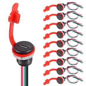 10pcs type-c هيكل أنثى 4 دبوس من النوع C موصل مقبس أنثى مقبس مقبس ماء ميناء شحن منفذ الشاحن 3A USB-C ، جولة أسود